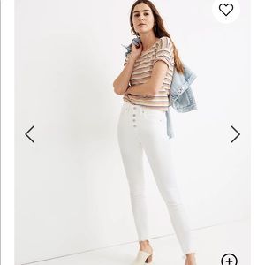 10 in high rise pure white skinny jeans Madewell